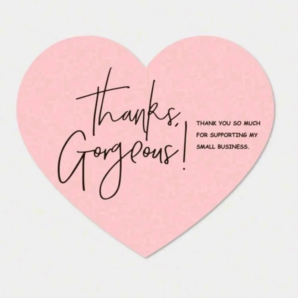 NEW Heart Shaped Business Thank You Cards 50 PCS Shipping Supplies Packaging